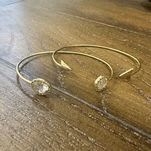 Two gold Bangle bracelet cuffs